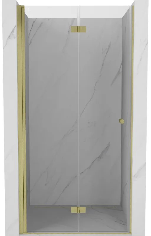 Mexen Mist-F drzwi prysznicowe składane lewe 60 cm, transparent, złote szczotkowane - 8A6-060-000-55-00-L