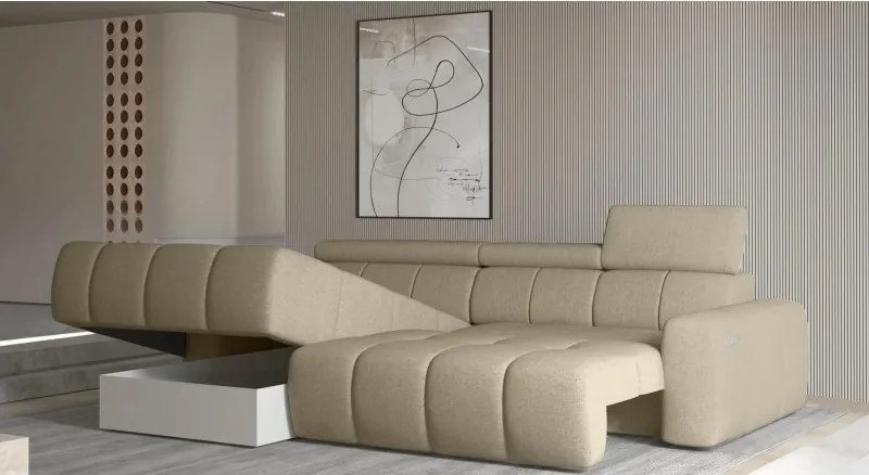 Narożnik ENZO S układ L z elektryczną regulacją siedziska z funkcją spania WERSAL