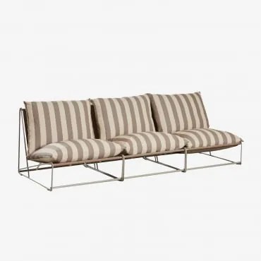 Modułowa Sofa Ogrodowa 3-częściowa Amaro Kremowa Tapioca - Mokka Brąz - Sklum