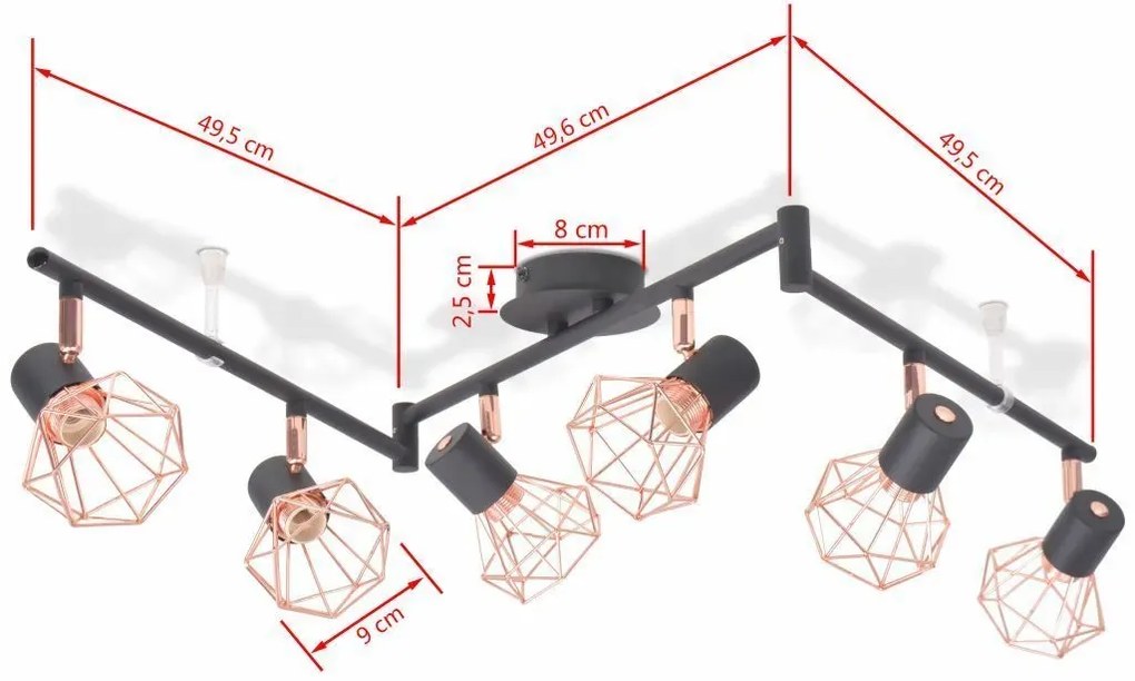 Regulowana lampa sufitowa LED łamana - EX35-Werta