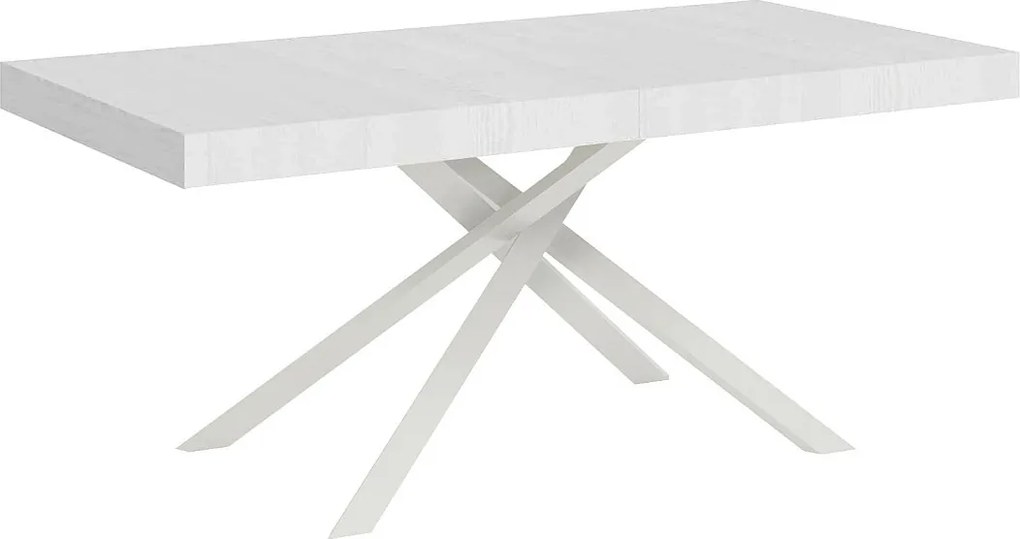 Stół rozkładany 200/304x90 cm Karida frassino biała nogi białe