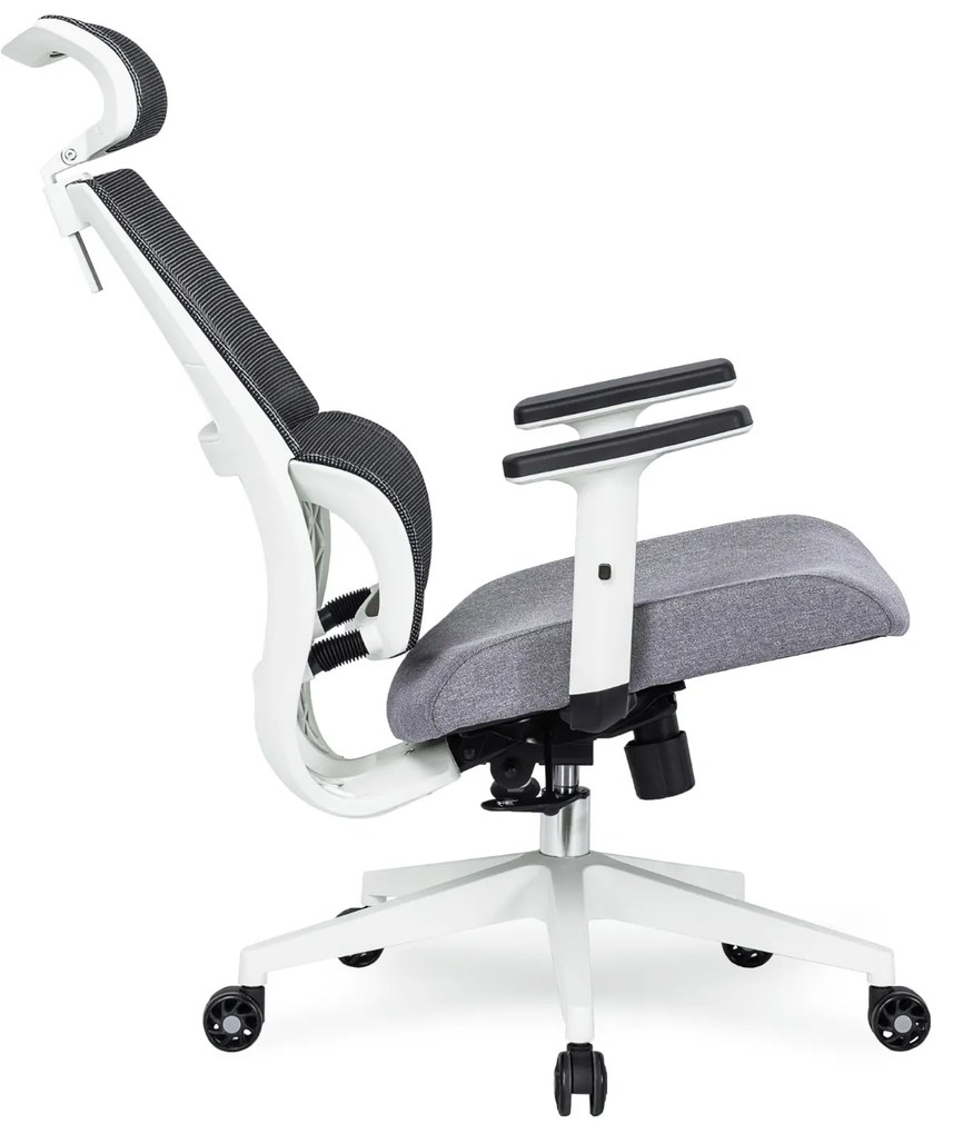 Fotel Biurowy Ergonomiczny Obrotowy NICKI Szary Nowoczesny