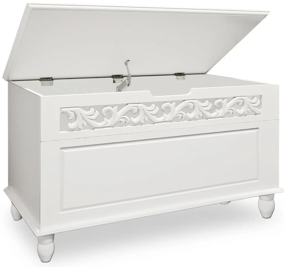 Skrzynia drewniana JERSEY, 80x40x48cm, biała Casaria