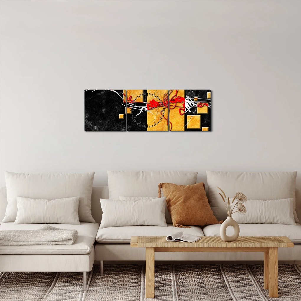 Abstrakcyjny obraz - Tancerka (z zegarem) (90x30 cm)