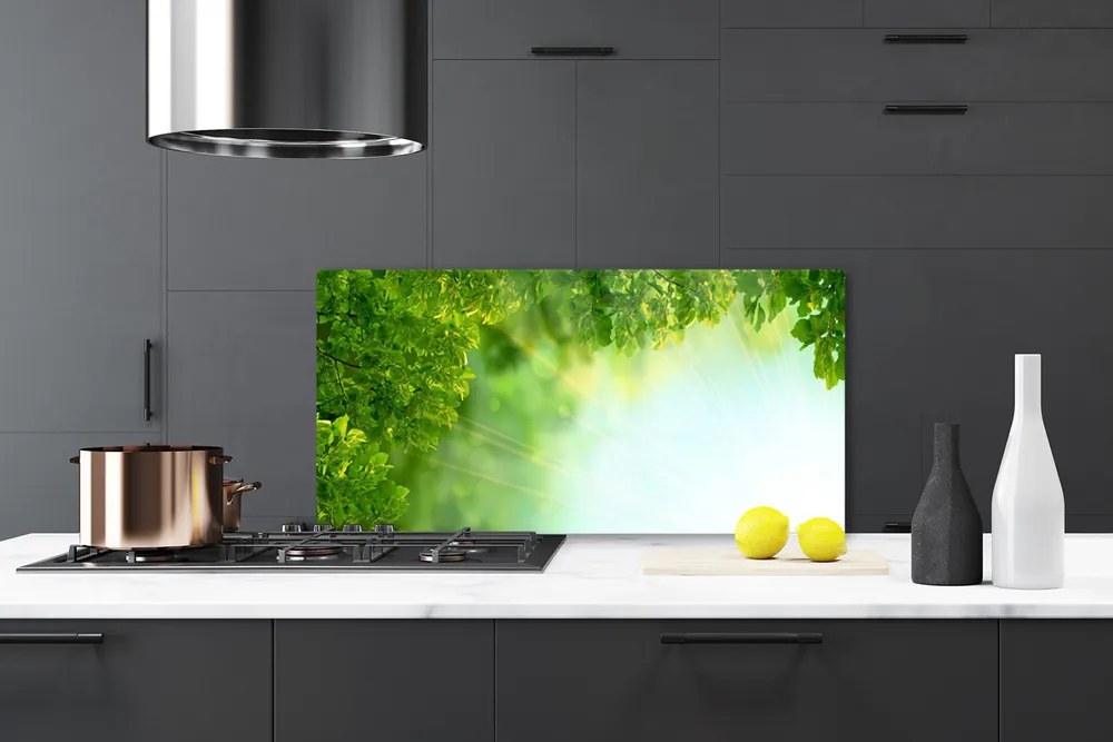 Panel Szklany Botaniczny Detal Liści