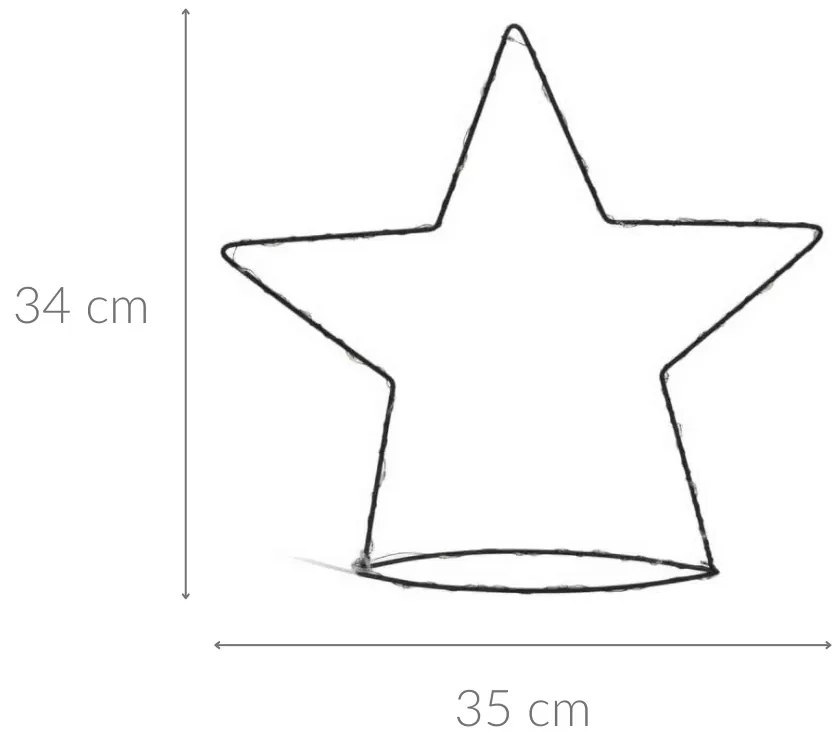 Prosta figurka druciana z dekoracją LED, 34 cm
