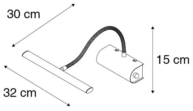 Designerski Kinkiet / Lampa scienna czarny 32 cm z diodą LED ze ściemniaczem - Tableau Nowoczesny Oswietlenie wewnetrzne