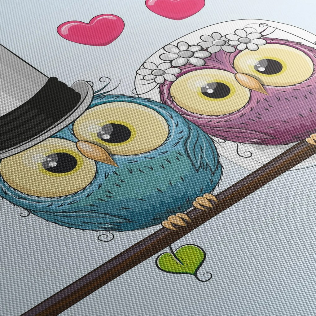 Obraz - Zakochane sowy (125x70 cm)
