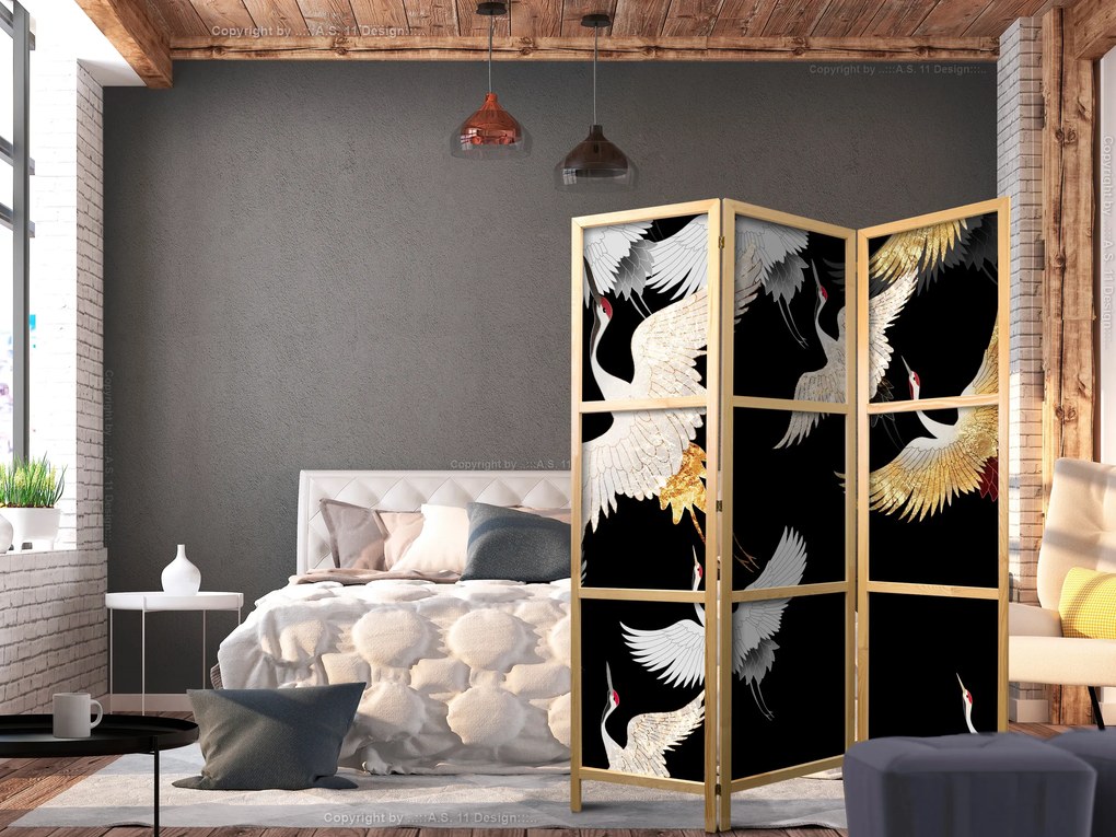 Parawan japoński Orient 135x172 cm 3-częściowy czarny ARTGEIST B