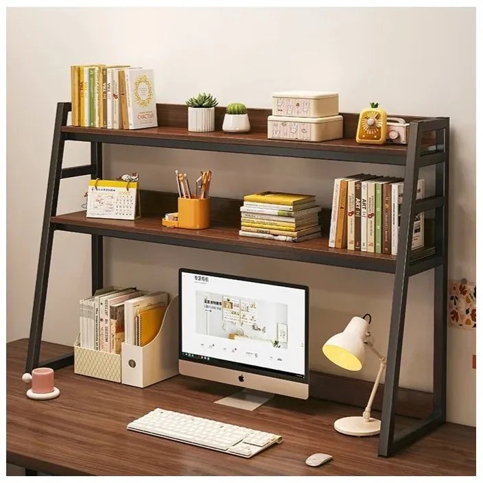 Wielofunkcyjna 3-poziomowa półka VERTEX czarna/orzech