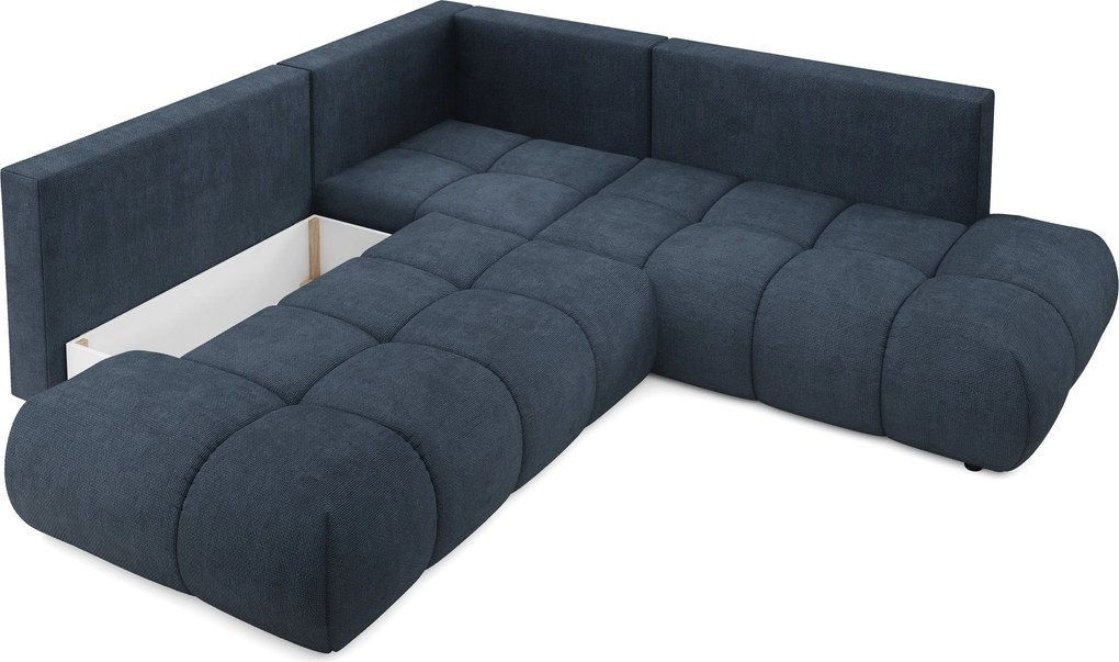 Masseno Narożnik DUCA z funkcją spania i pojemnikiem na pościel Narozniki L, Rozkładana sofa - Granatowy, FLOW 22