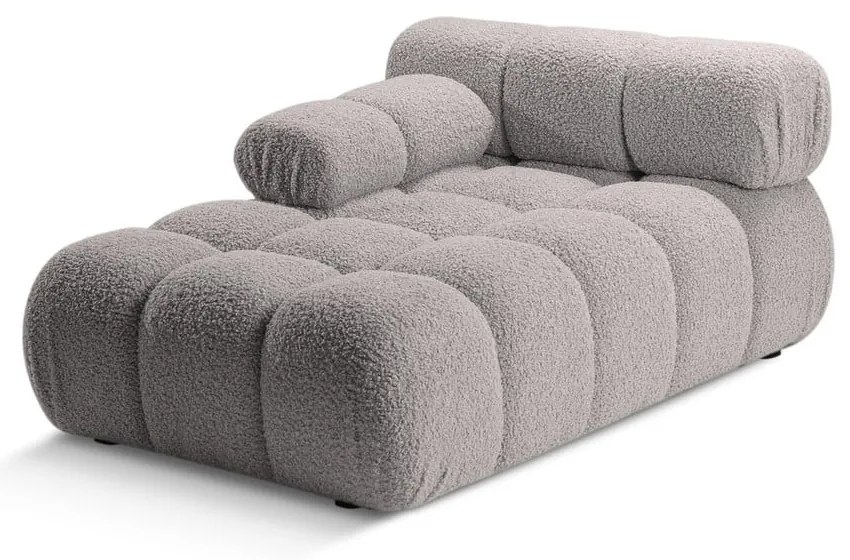 Jasnoszary moduł sofy z materiału bouclé (lewostronny) Bellis – Micadoni Home