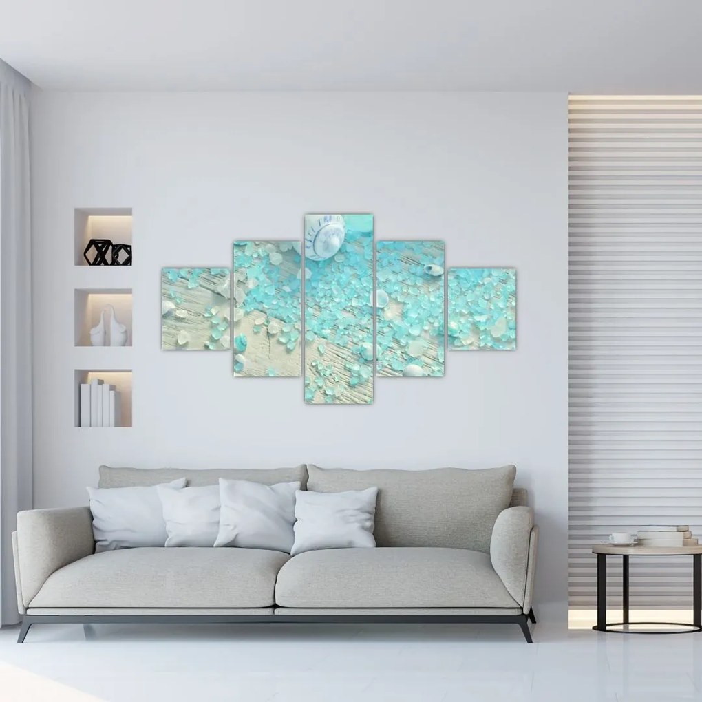 Obraz - Nadmorska atmosfera w turkusowych odcieniach (125x70 cm)