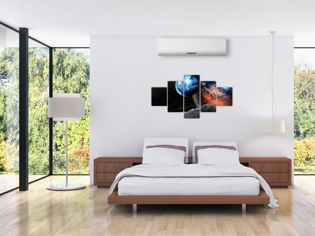 Obraz planety w kosmosie (125x70 cm)