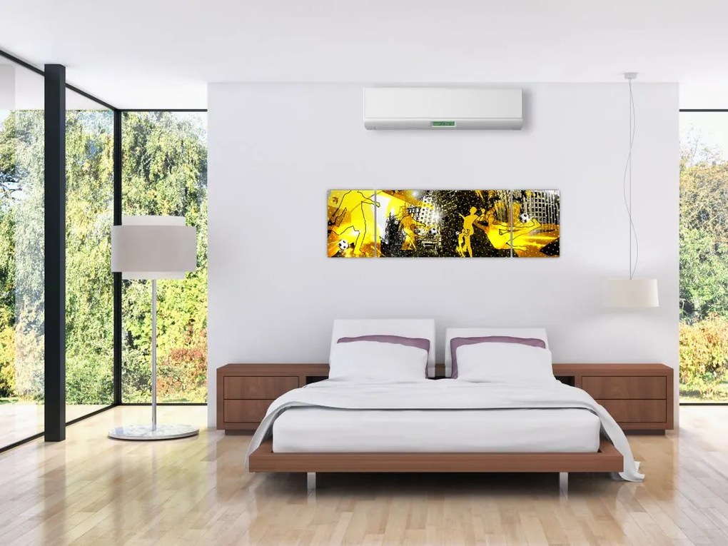 Obraz - Piłka nożna w wielkim mieście (170x50 cm)