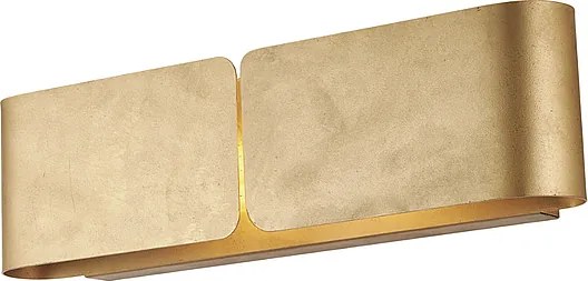 Kinkiet Hug z dyfuzorem ciętym laserowo, lakierowany na biało żelazo z dekoracją w kolorze starego złota, 2 światła, 45 P.10 BL316-AP2-ORO