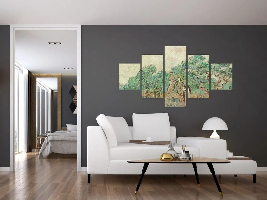 Obraz - Vincent van Gogh, The Olive Orchard, reprodukcje (125x70 cm)