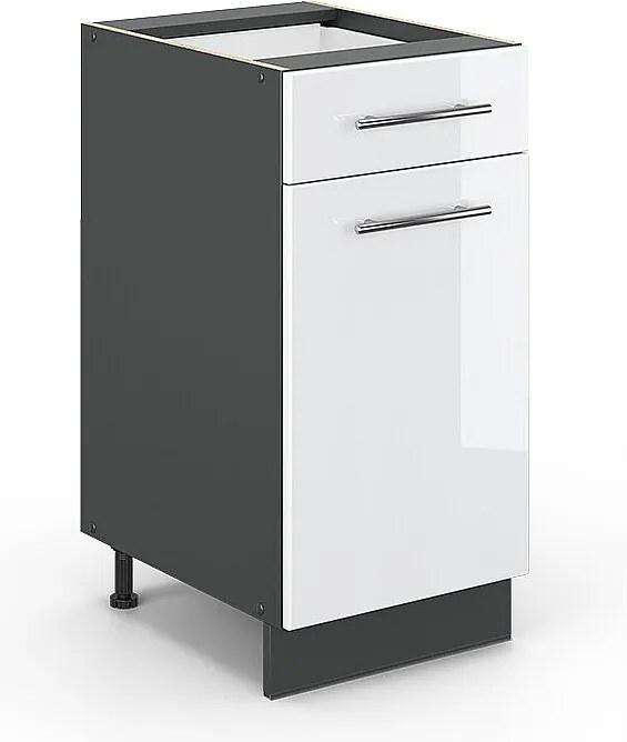 Szafka dolna do kuchni biały wysoki połysk 40x51.6x82 fame-line