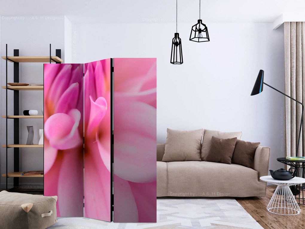 Parawan akustyczny Kwiaty 135x172 cm 3-częściowy różowy ARTGEIST B