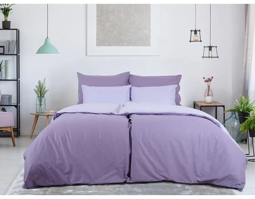 B.E.S. Petrovice Pościel bawełniana Double face fioletowy/lawendowy