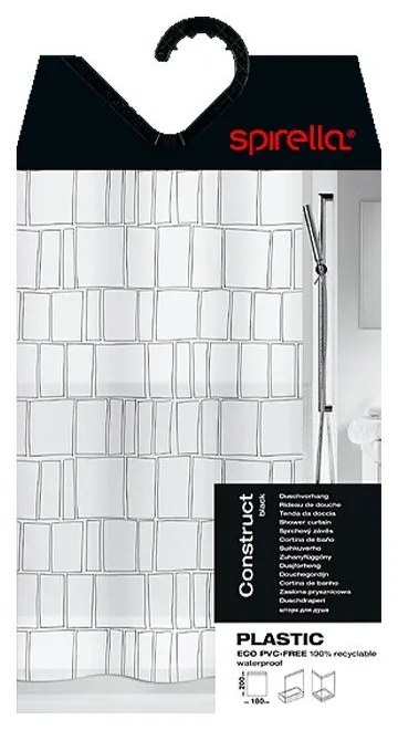 Zasłona prysznicowa 180x200 cm Construct – Spirella