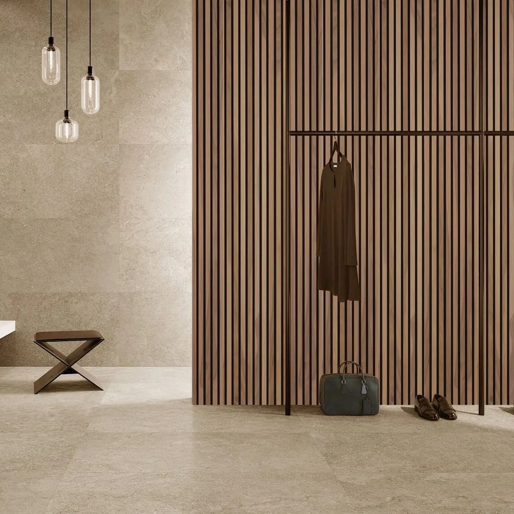 Drewniany panel akustyczny, 2400 x 600 mm, B2BP007, orzech