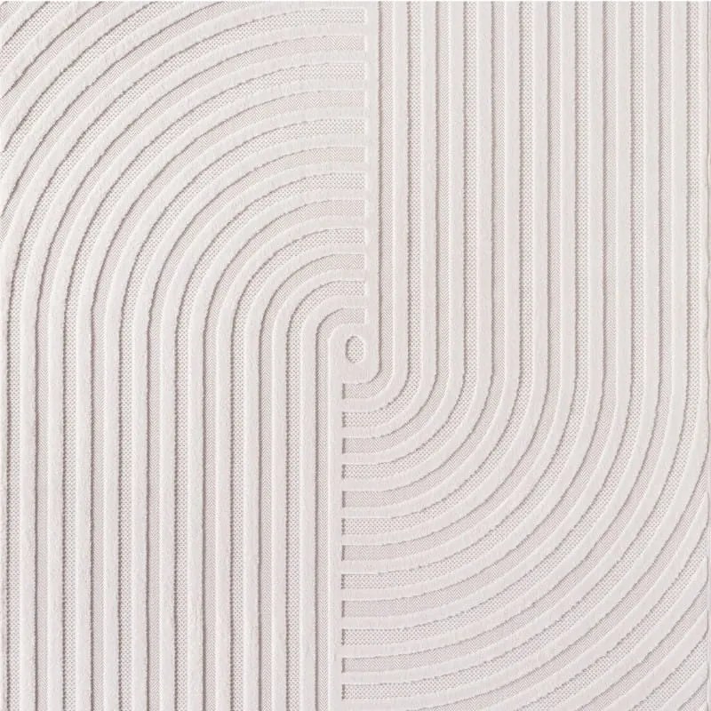 Dywan zewnętrzny Doha 3 D wstęgi kremowy 80 cm x 150 cm