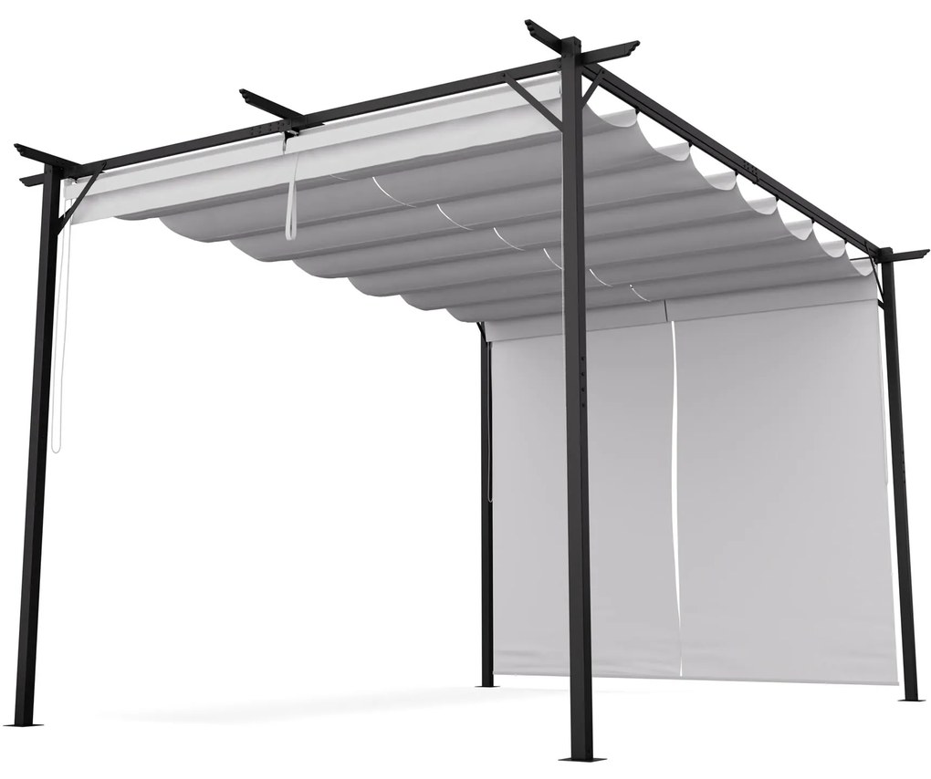 Blumfeldt Pantheon Robust 3x4m Pergola z Boczną Osłoną Kremowy