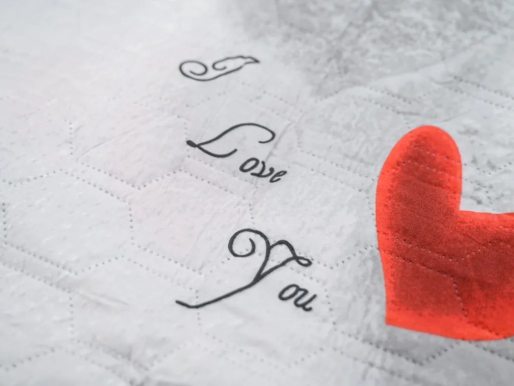 Narzuta na łóżko HEARTIZIA HEXAGON, jasnoszara Rozmiar: 170 x 210 cm