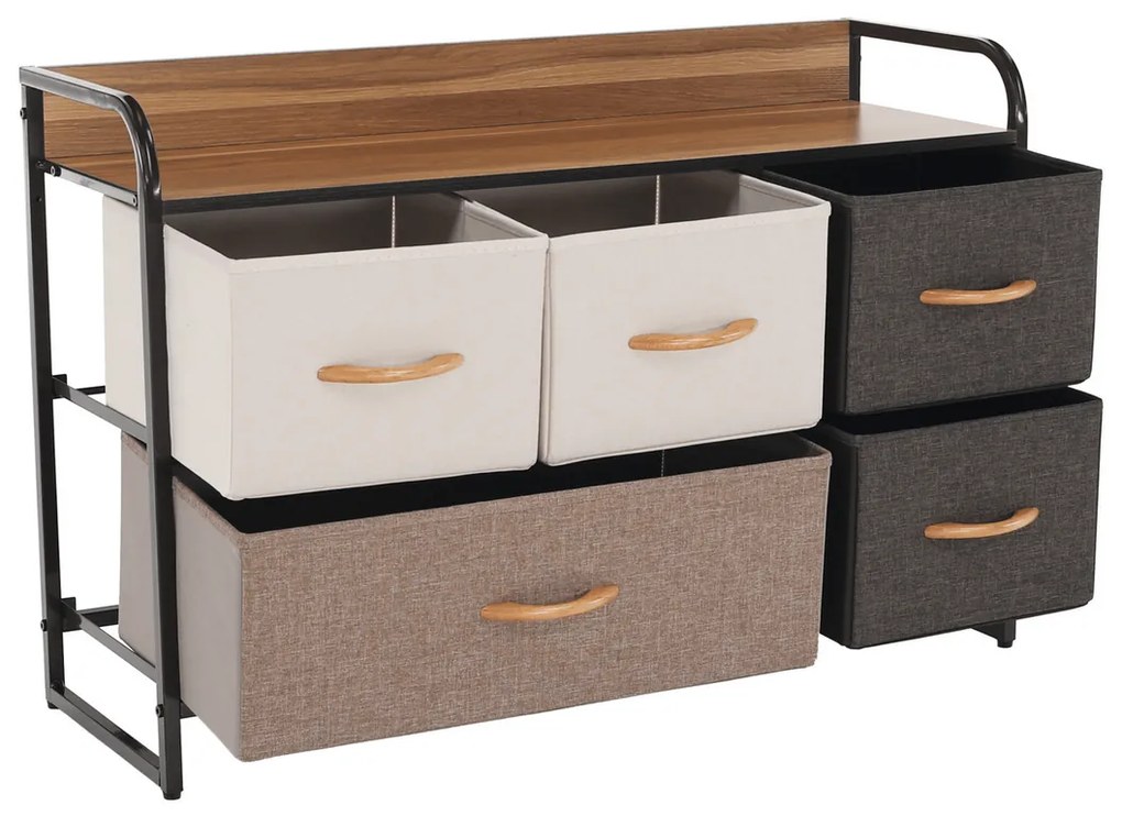 Komoda z szufladami z tkaniny HAZEL TYP 4, brązowy, S