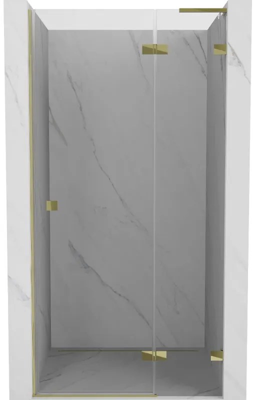 Mexen Lunar L drzwi prysznicowe uchylne prawe 85 cm, transparent, złote - 834L-085-000-50-00-P