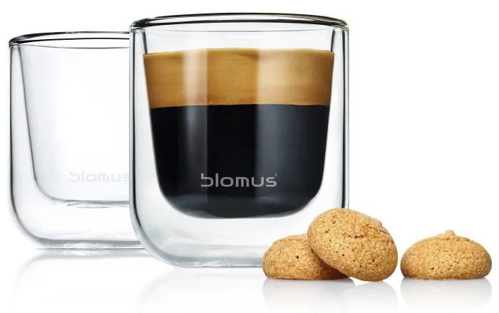 Zestaw 2 podwójnych filiżanek do espresso Blomus Nero, 80 ml