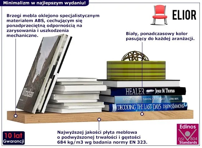 Półka ścienna na książki dąb sonoma N7-N22