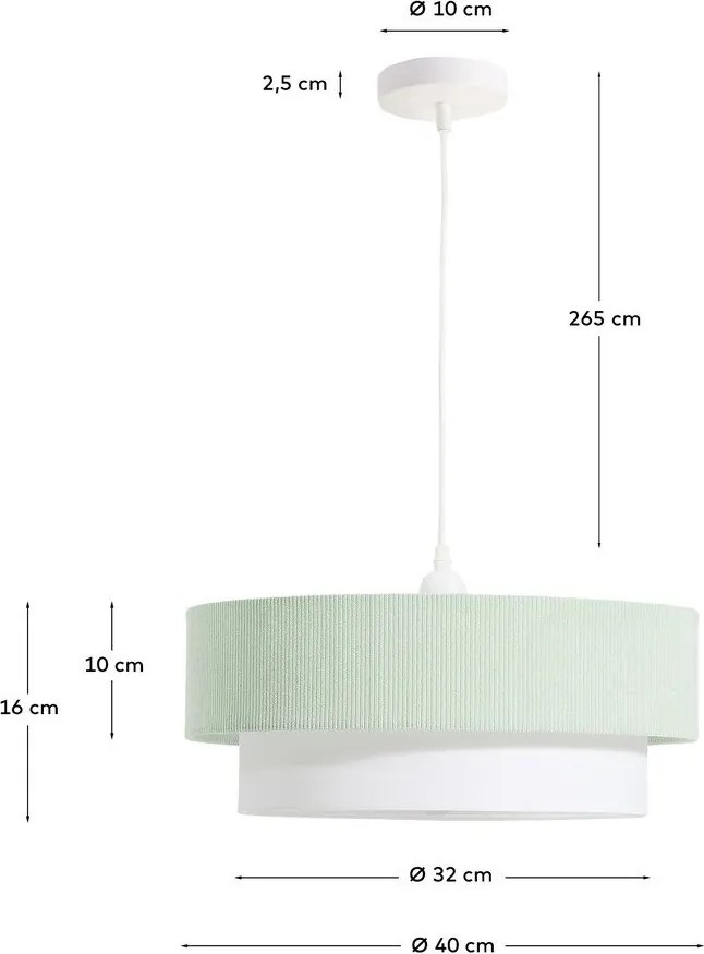 Biało-turkusowa lampa dziecięca z tekstylnym kloszem Bianella – Kave Home