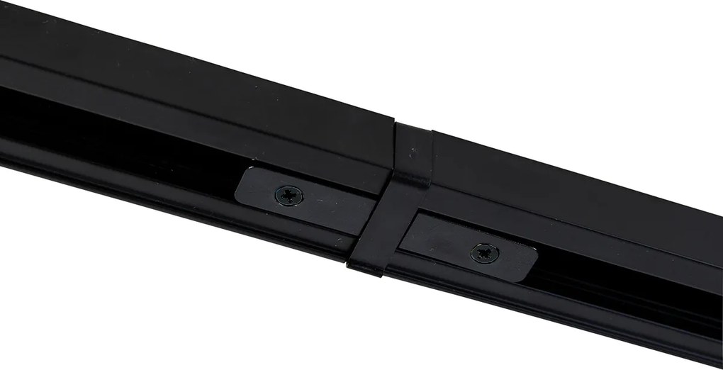 Nowoczesny system oświetlenia szynowego z 4 reflektorami czarny 1-fazowy - Iconic Yade