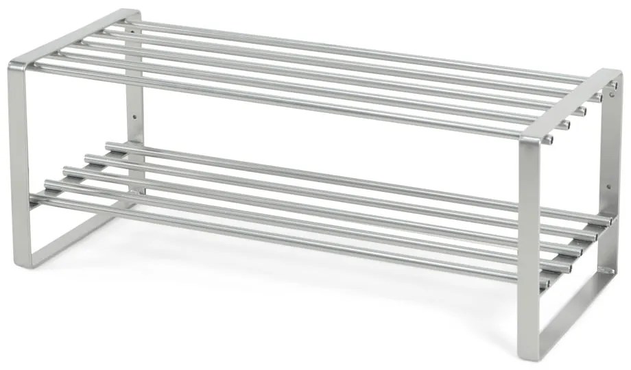 Metalowa szafka na buty w kolorze srebra 70x29x27 cm Rex – Spinder Design
