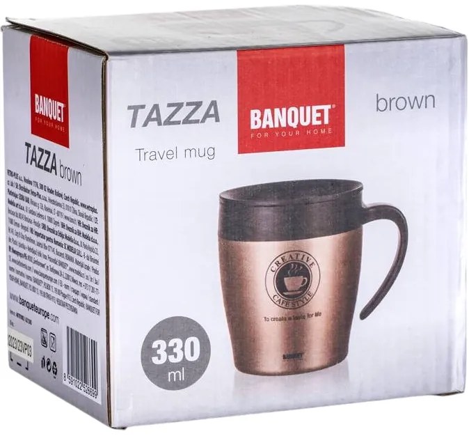 Banquet Podróżny kubek termiczny TAZZA 330 ml, brązowy