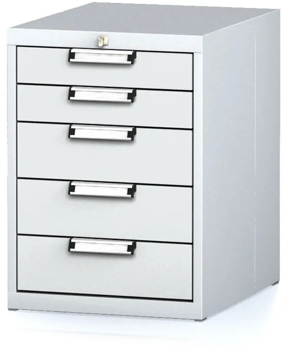 Kontenerek warsztatowy na narzędzia MECHANIC, 5 szuflad, 480 x 600 x 662 mm, szare drzwi