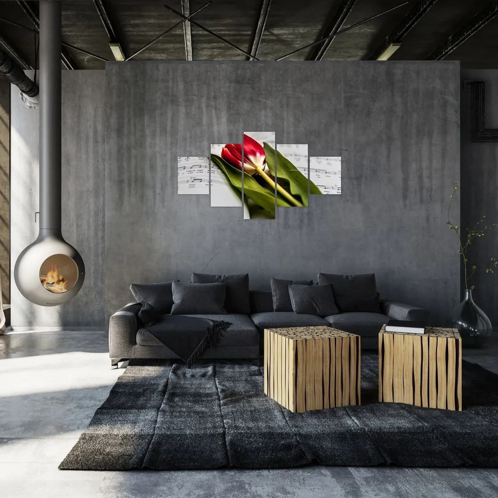 Obraz czerwonego tulipana (125x70 cm)