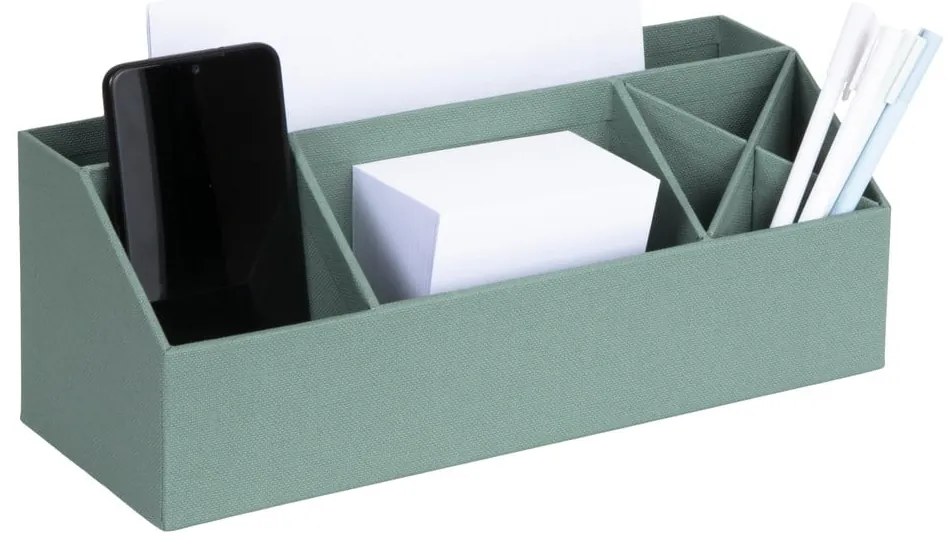 Zielony kartonowy organizer na artykuły papiernicze Elisa Canvas Paper Laminate – Bigso