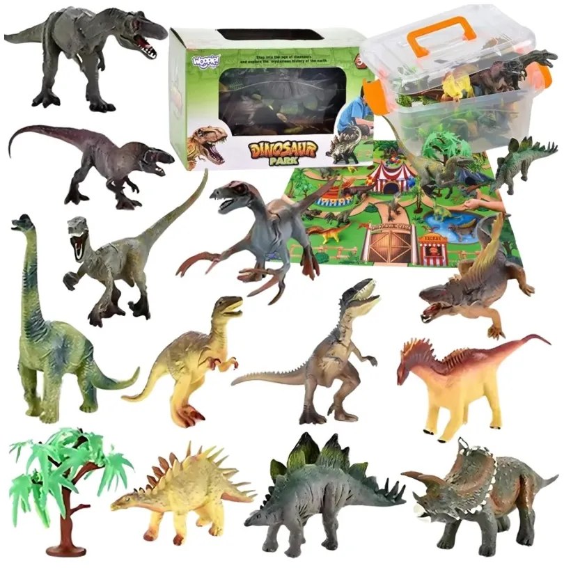 Woopie zestaw park dinozaurów figurki + mata i akcesoria 23 el.
