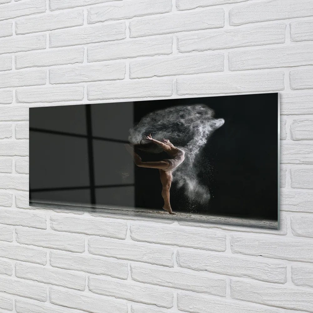 Panel szklany do Kuchni Kobieta w Oparach Dymu