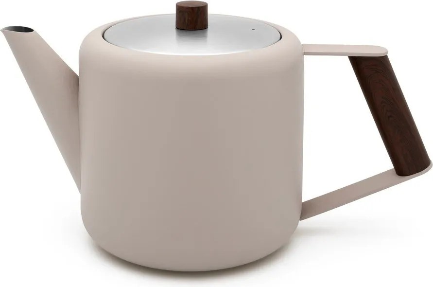 Beżowy dzbanek do herbaty ze stali nierdzewnej 1,1 l Duet Boston – Bredemeijer