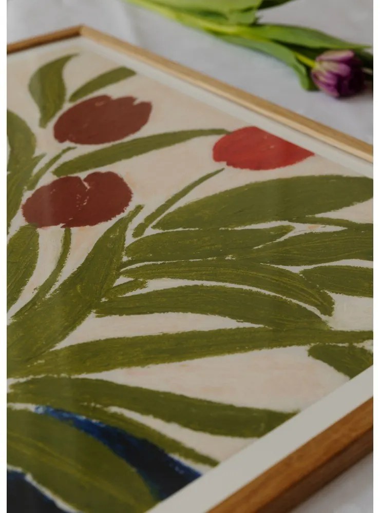 Plakat 70x50 cm Tulips in a Blue Vase – Anine Cecilie Iversen – The Poster Club