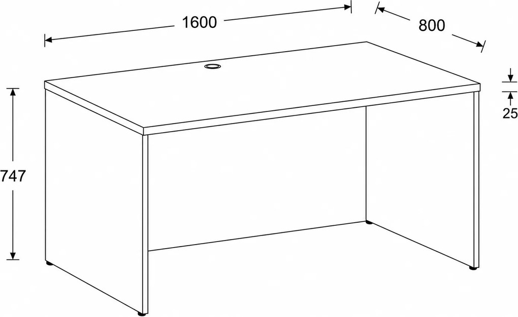 Biurko FRAME, 160x80 cm, szary