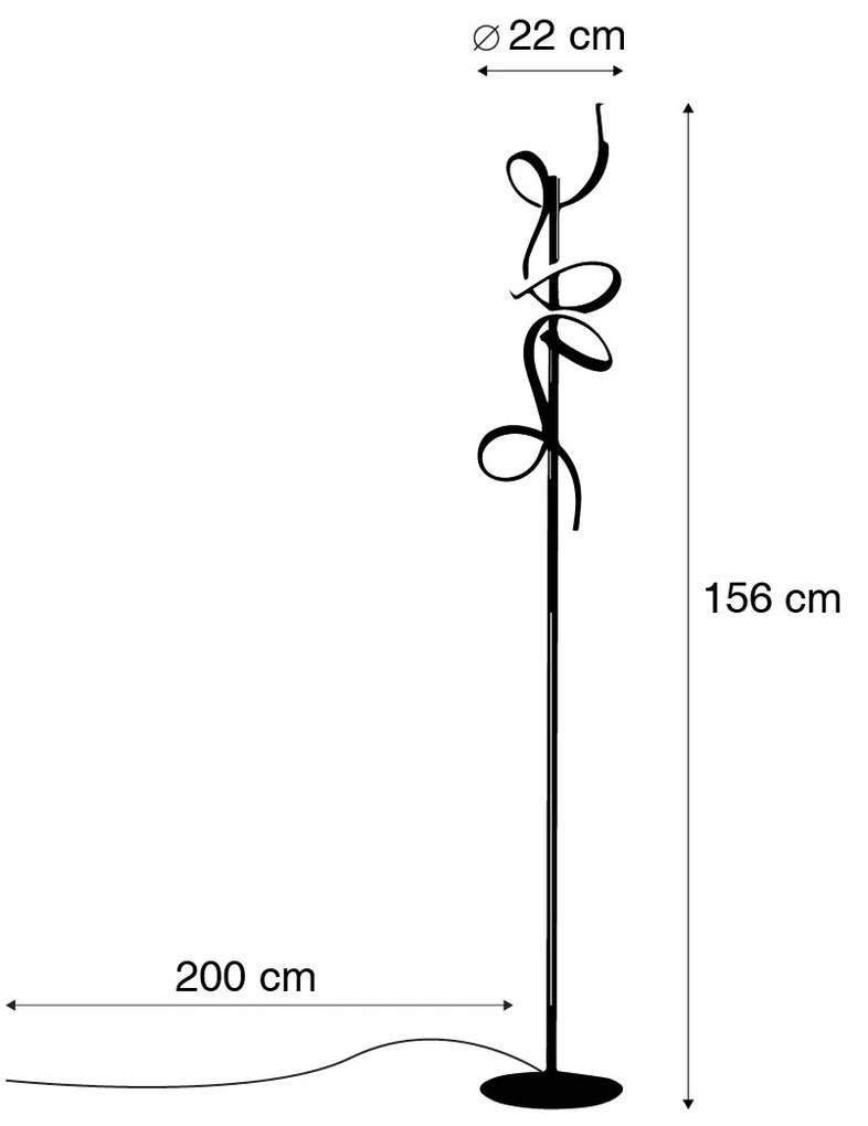 Designerska lampa podłogowa z mosiądzu z diodą LED i ściemniaczem - KrisscrossDesignerski Oswietlenie wewnetrzne