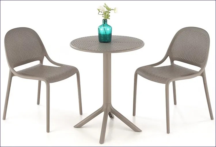 Mały okrągły stolik ogrodowy khaki W7-K76