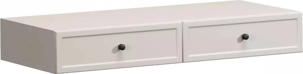 Toaletka wisząca Lorini 100 cm z szufladami - kaszmir / czarne uchwyty