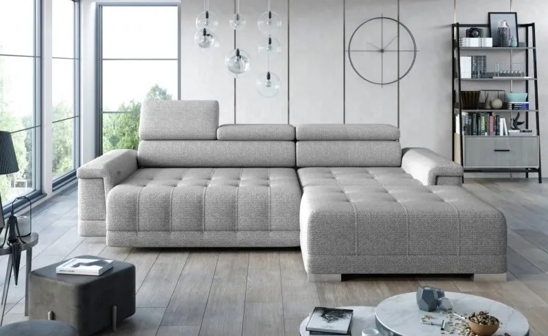 Narożnik CAMPO S z elektryczną regulacją siedziska Prawostronny w tkaninie MEMPHIS 16 WERSAL