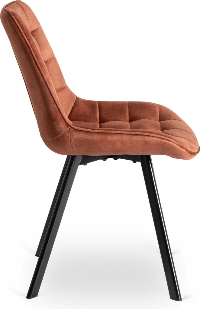 Zestaw Stół Okrągły Rozkładany HARRY 102-142 cm Dąb Craft/Czarny i 4 Krzesła Tapicerowane RICK Rude Nowoczesne